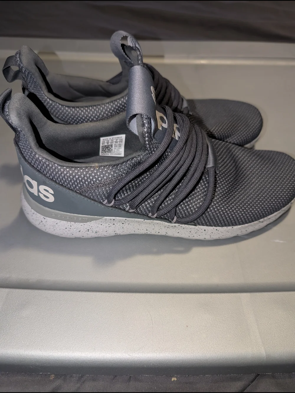 adidas Lite Racer Adapt 3.0 Men's Slip-On Sneakers - Size 10.5 (Grey / Speckled)